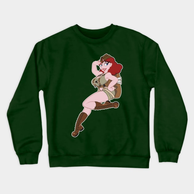 Airborne Pinup Cartoon Style Crewneck Sweatshirt by Baggss